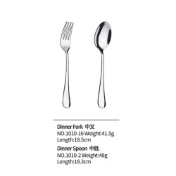 1pc 1010 Dinner Spoon + 1pc 1010 Dinner Fork